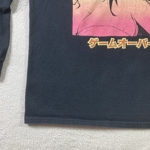 Pacsun Game Over Shirt Adult Large Black Anime Graphic Tee Long Sleeve - Picture 3 of 12